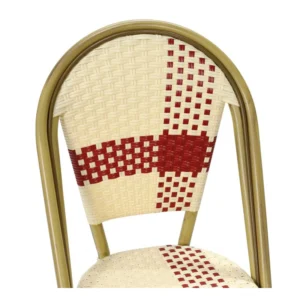 mobiliario-contract-silla garnier apilable aluminio ratan beige y rojo 4